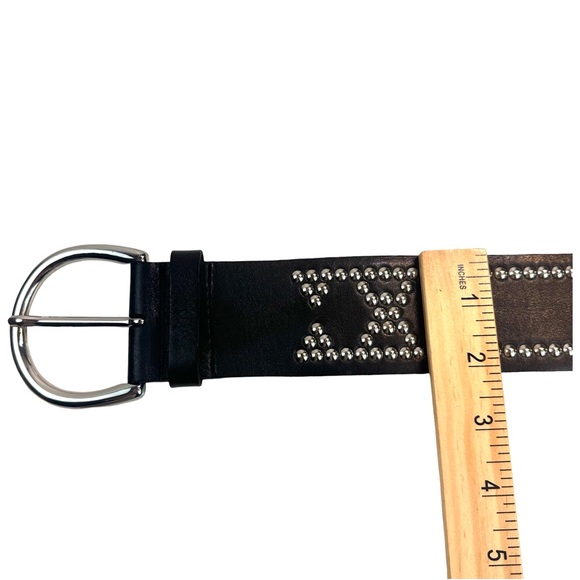 Banana Republic Studded Genuine Leather Wide Belt Size: S Color: Black - Picture 10 of 13